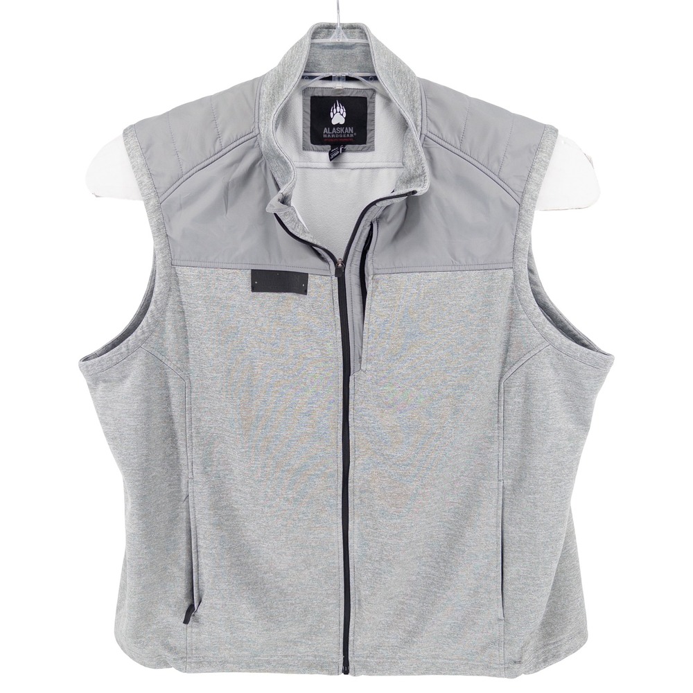 Alaskan Hardgear Mens 3XL King Crab Fleece Vest Grey Full Zip Fishing Gorpcore